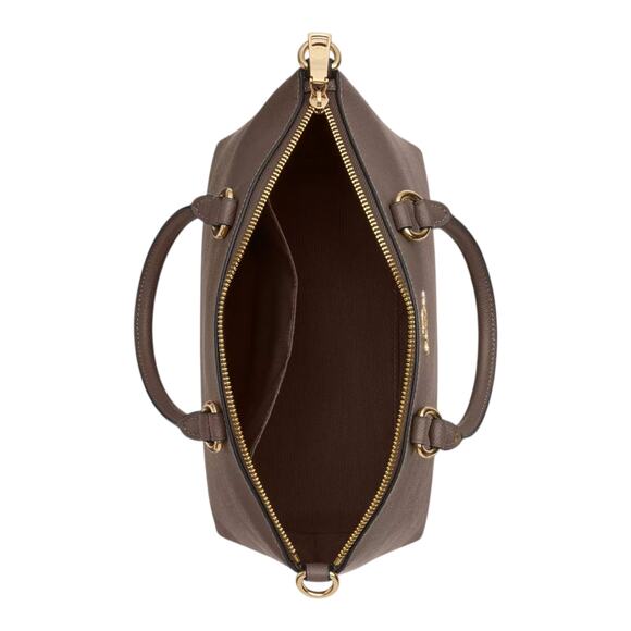 COACH SADIE SATCHEL BAG CROSSGRAIN LEATHER IN DARK STONE ADJUST. CROSSBODY NEW - Picture 6 of 16